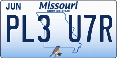 MO license plate PL3U7R