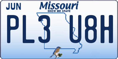 MO license plate PL3U8H