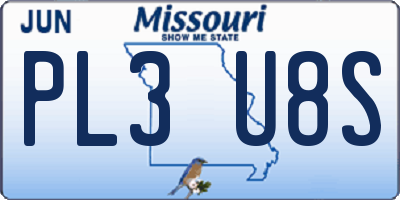 MO license plate PL3U8S
