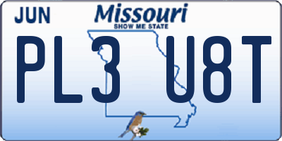MO license plate PL3U8T