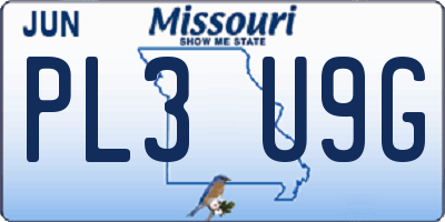 MO license plate PL3U9G