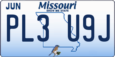 MO license plate PL3U9J