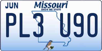 MO license plate PL3U9O