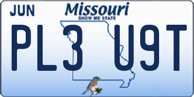 MO license plate PL3U9T