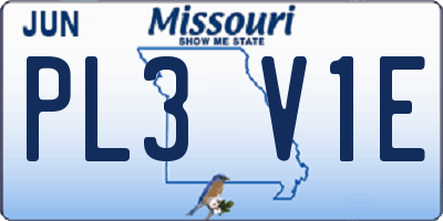 MO license plate PL3V1E