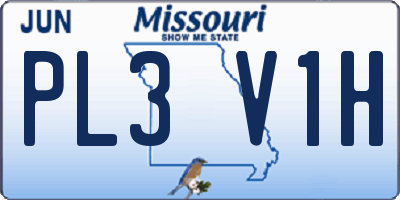 MO license plate PL3V1H