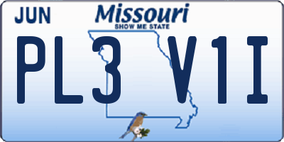 MO license plate PL3V1I