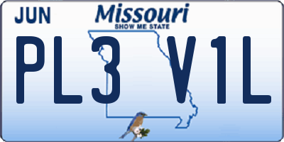 MO license plate PL3V1L