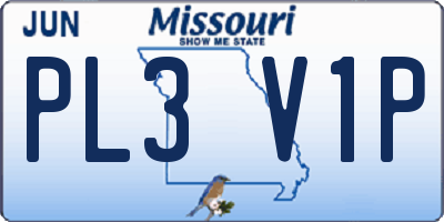 MO license plate PL3V1P