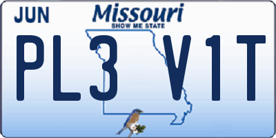 MO license plate PL3V1T