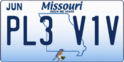 MO license plate PL3V1V