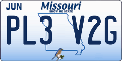 MO license plate PL3V2G