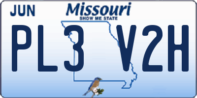 MO license plate PL3V2H