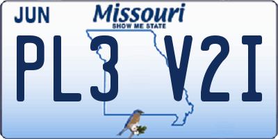 MO license plate PL3V2I
