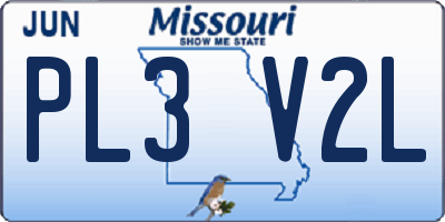 MO license plate PL3V2L