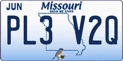 MO license plate PL3V2Q