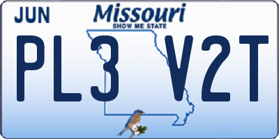 MO license plate PL3V2T