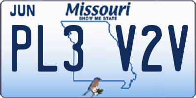 MO license plate PL3V2V