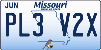 MO license plate PL3V2X