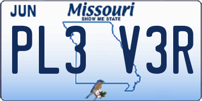 MO license plate PL3V3R