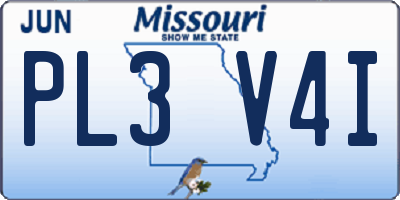 MO license plate PL3V4I