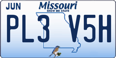 MO license plate PL3V5H