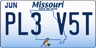 MO license plate PL3V5T