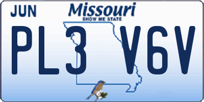 MO license plate PL3V6V