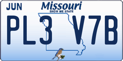 MO license plate PL3V7B