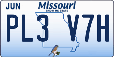 MO license plate PL3V7H