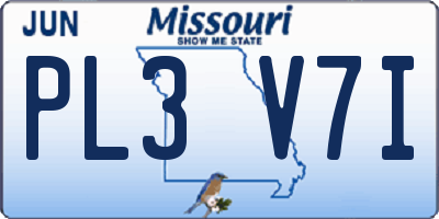 MO license plate PL3V7I