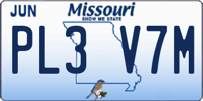 MO license plate PL3V7M