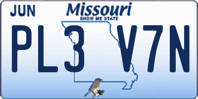 MO license plate PL3V7N