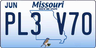 MO license plate PL3V7O