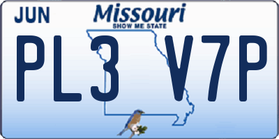 MO license plate PL3V7P