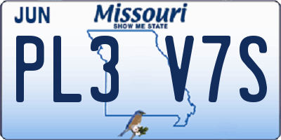 MO license plate PL3V7S
