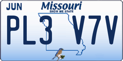 MO license plate PL3V7V