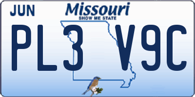MO license plate PL3V9C
