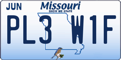 MO license plate PL3W1F
