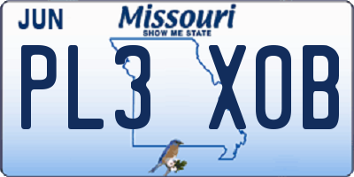 MO license plate PL3X0B