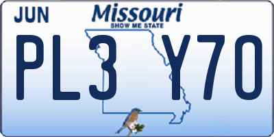 MO license plate PL3Y7O