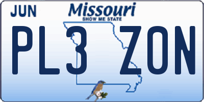 MO license plate PL3Z0N