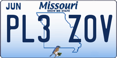 MO license plate PL3Z0V
