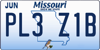 MO license plate PL3Z1B