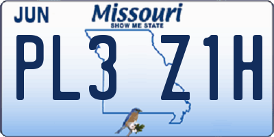 MO license plate PL3Z1H