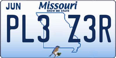 MO license plate PL3Z3R