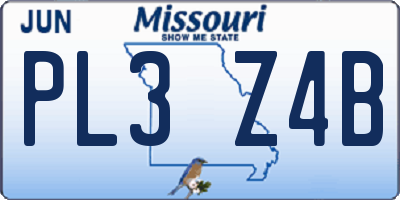 MO license plate PL3Z4B
