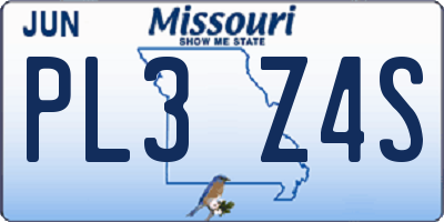 MO license plate PL3Z4S