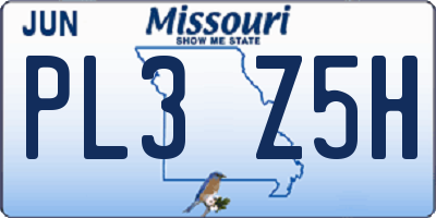 MO license plate PL3Z5H