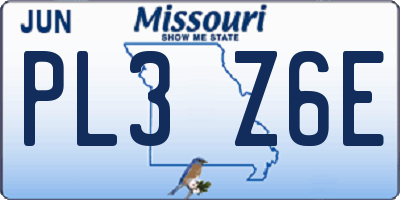 MO license plate PL3Z6E